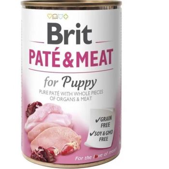 Корм для собак Brit Paté & Meat зі смаком індички та курки 400 г (8595602530335) | Фото 1