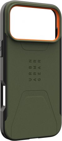 Чохол UAG для iPhone 17 Pro Max Civilian MagSafe Olive/Orange (114546117297) | Фото 3