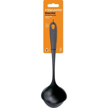 Ополоник Fiskars Essential, 28см, пластик, чорний (1065594) | Фото 1