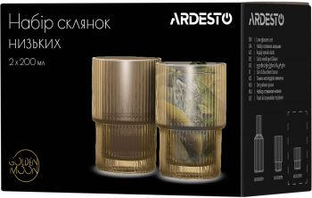 Набір стаканів низьких ARDESTO, 200мл, 2шт, золотистий (AR2620GG) | Фото 2
