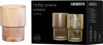 Набір стаканів низьких ARDESTO, 200мл, 2шт, золотистий (AR2620GG) | Фото 3