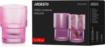 Набір стаканів низьких ARDESTO, 200мл, 2шт, рожевий (AR2620SPN) | Фото 2