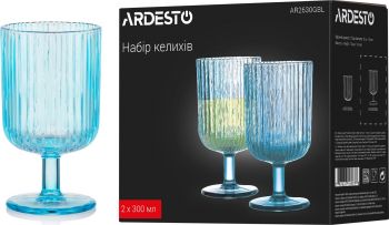 Набір бокалів ARDESTO, 300мл, 2шт, блакитні (AR2630GBL) | Фото 4
