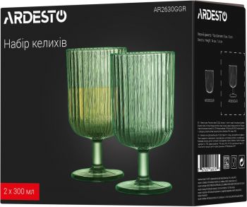Набір бокалів ARDESTO, 300мл, 2шт, зелені (AR2630GGR) | Фото 3