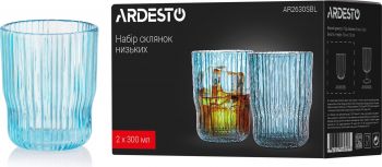 Набір стаканів низьких ARDESTO, 300мл, 2шт, блакитний (AR2630SBL) | Фото 3