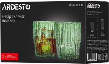 Набір стаканів низьких ARDESTO, 300мл, 2шт, зелений (AR2630SGR) | Фото 3