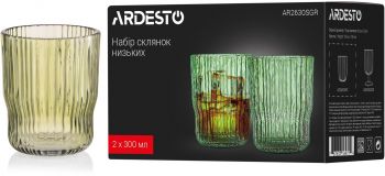Набір стаканів низьких ARDESTO, 300мл, 2шт, зелений (AR2630SGR) | Фото 4