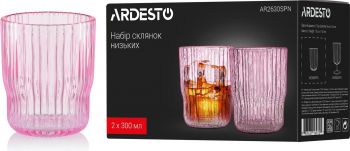 Набір стаканів низьких ARDESTO, 300мл, 2шт, рожеві (AR2630SPN) | Фото 4
