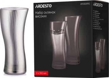 Набір стаканів високих ARDESTO GRAPHITE, 350мл, 2шт, сірий (AR2635RG) Набір стаканів високих ARDESTO GRAPHITE, 350мл, 2шт, сірий (AR2635RG) | Фото 4