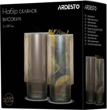 Набір стаканів високих ARDESTO, 380мл, 2шт, золотистий (AR2638GG) | Фото 3