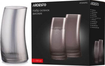 Набір стаканів високих ARDESTO GRAPHITE, 500мл, 2шт, сірий (AR2650RG) | Фото 2