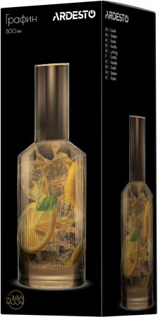 Купить кувшин и графин Графін ARDESTO, 800мл, боросилікатное скло, золотистий (AR2690GG) | Фото 3