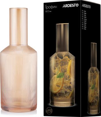 Купить кувшин и графин Графін ARDESTO, 800мл, боросилікатное скло, золотистий (AR2690GG) | Фото 4