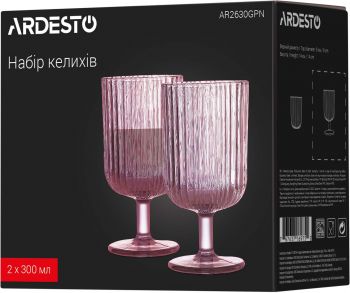 Набір бокалів ARDESTO, 300мл, 2шт, рожевий (AR2630GPN) | Фото 3