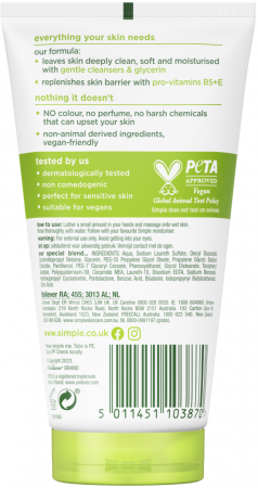 Гель для вмивання Зволожувальний Simple Kind to Skin Moisturising Facial Wash 150мл (5011451103870) | Фото 2