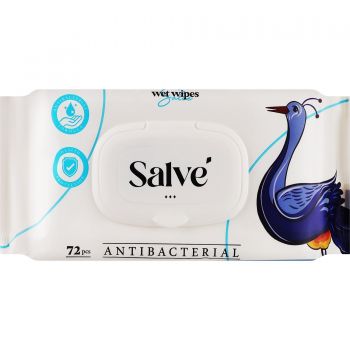 Купить салфетки Серветки вологі Salve Антибактеріальні 72 шт. (5853954200546) | Фото 1