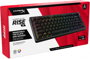 Ігрова клавіатура HyperX Alloy Rise 75 PBT HX Red USB RGB EN/UKR, Black (7G7A4AA) Ігрова клавіатура HyperX Alloy Rise 75 PBT HX Red USB RGB EN/UKR, Black (7G7A4AA) | Фото 3