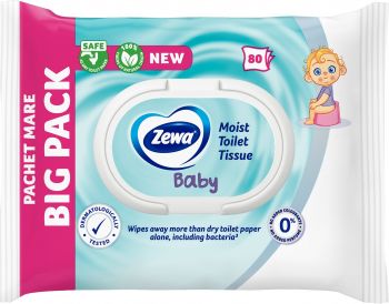 Туалетний вологий папір ZEWA Kids 80 шт  (7322541394275) | Фото 2
