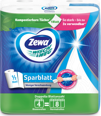 Купить бумажное полотенце Паперові рушники ZEWA Wisch&Weg 2 шари 4 шт (7322541210841) | Фото 2