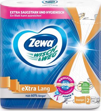 Паперові рушники ZEWA Wisch&Weg Extra Lang 2 шари 2шт (7322540973112) | Фото 2