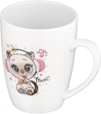 Купить чашку, кружку Чашка з ложкою ARDESTO Music, 320 мл, білий (AR3041BS) | Фото 2
