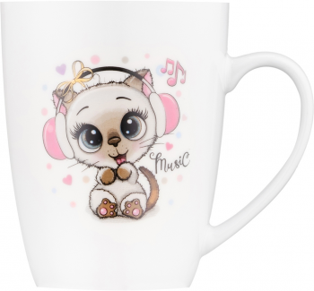 Купить чашку, кружку Чашка з ложкою ARDESTO Music, 320 мл, білий (AR3041BS) | Фото 3
