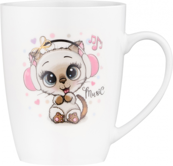 Купить чашку, кружку Чашка з ложкою ARDESTO Music, 320 мл, білий (AR3041BS) | Фото 5