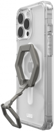 Чохол+маг. кільце-тримач UAG для Apple iPhone 16 Pro Max, Plyo MagSafe, Ice White/Titanium Stand | Фото 2