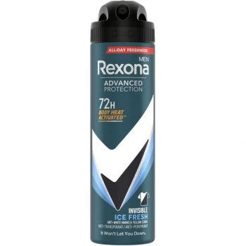 Антиперспірант-аерозоль REXONA Men Advanced Protection Invisible 72H Ice Fresh 150мл (8720181558290) | Фото 1