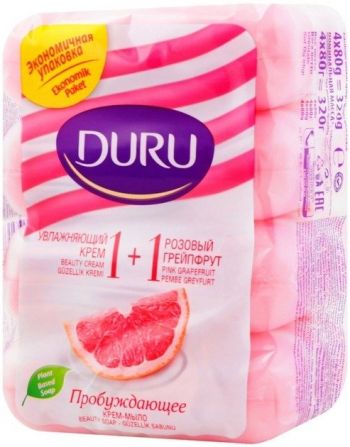 Мило туалетне Duru 1+1 З екстрактом рожевого грейпфрута та зволожувальним кремом 4*80г | Фото 3
