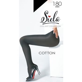 Колготи жіночі SIELA Cotton 180 Den 2 р чорні | Фото 1