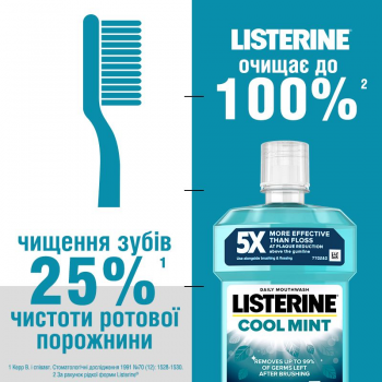 Ополіскувач для ротової порожнини LISTERINE Свіжа м'ята/Захист ясен 500 мл (5010123703585) | Фото 11