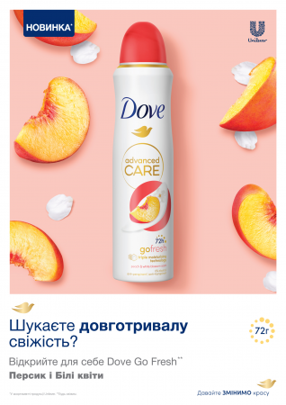 Антиперспірант-аерозоль DOVE персик та білі квіти 150 мл (8720181444524) | Фото 4