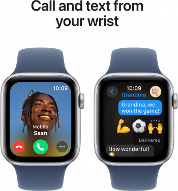 Купить умные часы Смартгодинник APPLE Watch SE GPS 44mm Silver Aluminium Case with Denim Sport Band - S/M (2024) | Фото 6