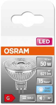 Лампа OSRAM LED GU5.3 8Вт 4000К 621Лм MR1650 12В STAR (4058075433786) | Фото 3