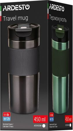 Термочашка ARDESTO Comfort 450мл, нержавіюча сталь, чорний (AR2645CMB) Термочашка ARDESTO Comfort 450мл, нержавіюча сталь, чорний (AR2645CMB) | Фото 5