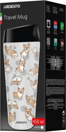 Термочашка ARDESTO Coffee Time Corgi 450мл, сірий, нержавіюча сталь (AR2645CR) | Фото 5