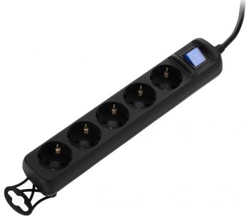 Мережевий фільтр 2Е 5XSchuko, 3G*1.5мм2, 3м, black (2E-U05ESM3BK) | Фото 2