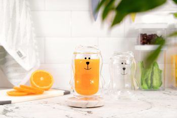 Набір чашок з кришкою з подвійними стінками ARDESTO Animals, 300мл, 2шт, прозорий (AR2630BBR) | Фото 5