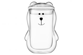 Набір чашок з кришкою з подвійними стінками ARDESTO Animals, 300мл, 2шт, прозорий (AR2630BBR) | Фото 2