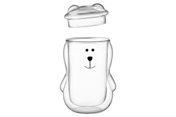 Набір чашок з кришкою з подвійними стінками ARDESTO Animals, 300мл, 2шт, прозорий (AR2630BBR) | Фото 3