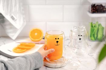 Набір чашок з кришкою з подвійними стінками ARDESTO Animals, 300мл, 2шт, прозорий (AR2630BBR) | Фото 9