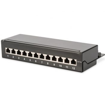 Патч-панель DIGITUS Desktop, 12 портів, 6A STP у зборі, RAL 9005 (DN-91612SD-EA) | Фото 1