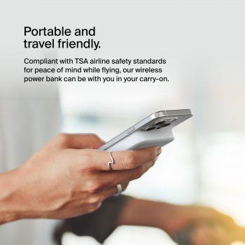 Портативний акумулятор BELKIN 8000mAh MagSafe Wireless Qi2 White (BPD007BTWH) | Фото 1