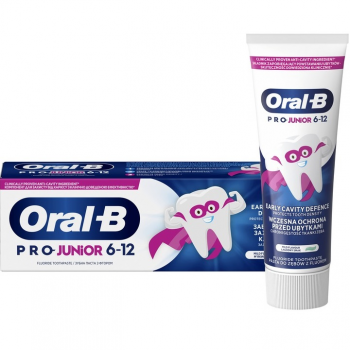 Купить зубную пасту и ополаскиватель Зубна паста Oral-B Pro Junior для дітей від 6 до 12 років 75 мл (8700216089654	) | Фото 1