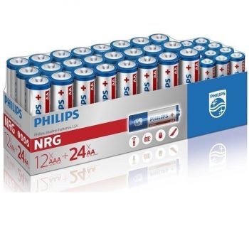 PHILIPS Power Alkaline AA+ААА, 24+12 шт (LR036G36W/10) | Фото 1