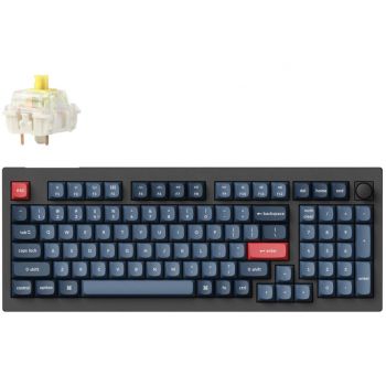 Клавіатура KEYCHRON V5 Max Gateron Jupiter Banana, Knob, WL/BT, Hot-Swap, QMK, EN/UKR, RGB, Black | Фото 1