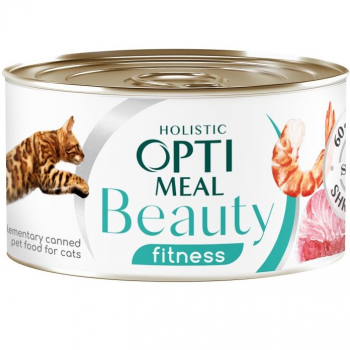 Корм Optimeal Beauty Fitness для котів з полосатим тунцем і креветками в соусі 70г (B2782302) | Фото 1