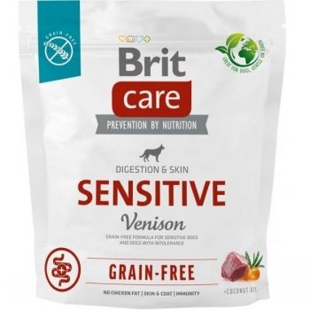 Корм для собак із чутливим травленням Brit Care Dog Grain-free Sensitive беззерновий з олениною 1кг (8595602559152) | Фото 1