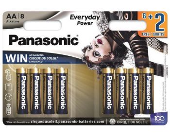 PANASONIC EVERYDAY POWER AA BLI 8 ALKALINE Cirque du Soleil (LR6REE/8B2FCDS) | Фото 1